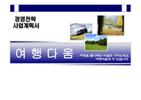 경영전략 사업계획서 여행 다움-1