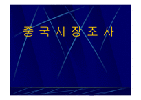 중국시장조사 레포트-1