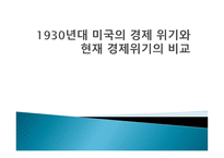 1930년대 미국의 경제 위기와 현재 경제위기의 비교-1