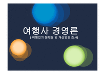 여행사 경영론 여행업의 문제점 및 개선방안 조사-1