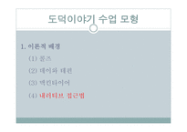 도덕 이야기 수업모형 도덕적인 이야기를 말하고 듣고 논의하면서 옳고 좋은 삶 탐구-2
