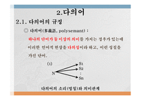 국어의 어휘와 의미론 다의어와 동음어-5