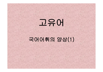 고유어 개론 레포트-1