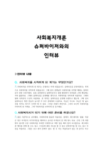 사회복지 개론 슈퍼바이저와의 인터뷰-1