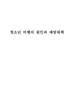 청소년 비행의 원인과 예방대책-1
