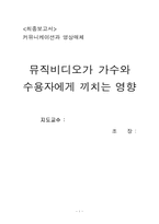 [영상매체] 뮤직비디오가 가수와 수용자에게 끼치는 영향-1