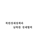 북한 경제정책과 남북한 경제협력-1