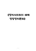정치사회화의 매체와 정당정치문화-1