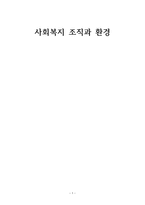 사회복지조직과 환경-1
