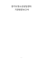 지역사회복지론 보고서 경기도 청소년 상담센터 기관 방문 보고서-1