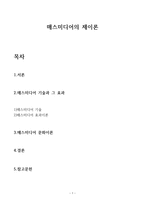 매스미디어 의제 이론 매스미디어 기술과 그 효과 문화이론-1