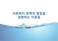 사회복지정책의 발달을 설명하는 이론들-1