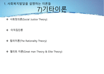 사회복지정책의 발달을 설명하는 이론들-19