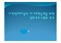 논문 요약 시각장애아동의 자기표현능력을 위한 강화 프로그램-1