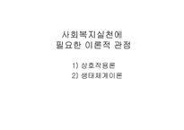 사회복지 실천에 필요한 이론적 관점-1