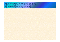 학교 사회사업의 이론적 근거 및 학교 사회복지의 접근 모델-1