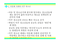 입국초기 이주청소년들의 경험 과다 문화 사회복지의 과제-3