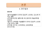 놀이미술활동 이유아의 일상적 스트레스 감소에 미치는 영향-19