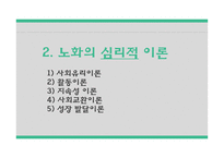 간호학 노화이론 생물학적 이론 심리적 이론 사회문화적 이론-7